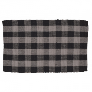 Gray And White Buffalo Check Rug