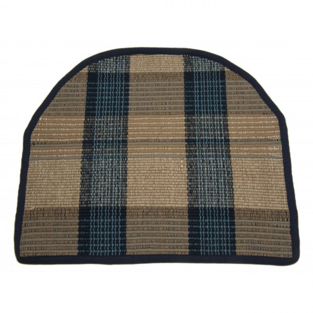 Sand Blue Check Pattern Sink Mat