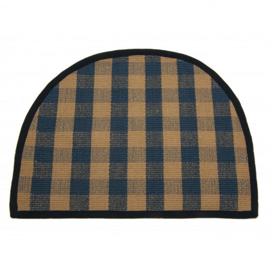 Navy Blue & Beige Check Pattern Sink Mat