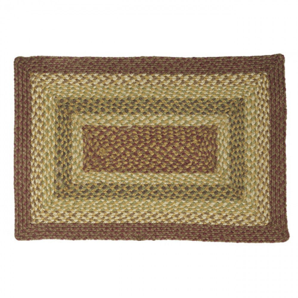 20x30" Shades Of Browns Rectangular Braided Rug