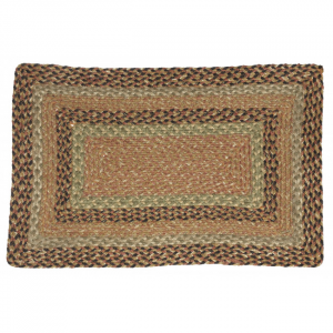 20x30" Browns And Green Braided Rectangular Rug