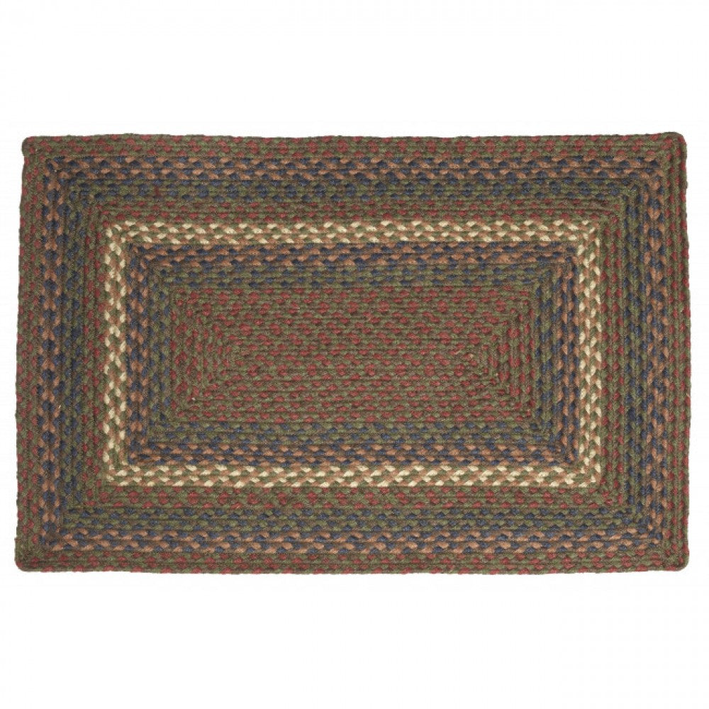 20x30" Browns And Greens Braided Rectangular Rug