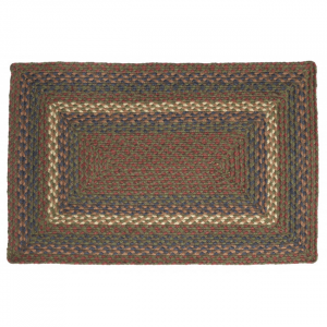 20x30" Browns And Greens Braided Rectangular Rug