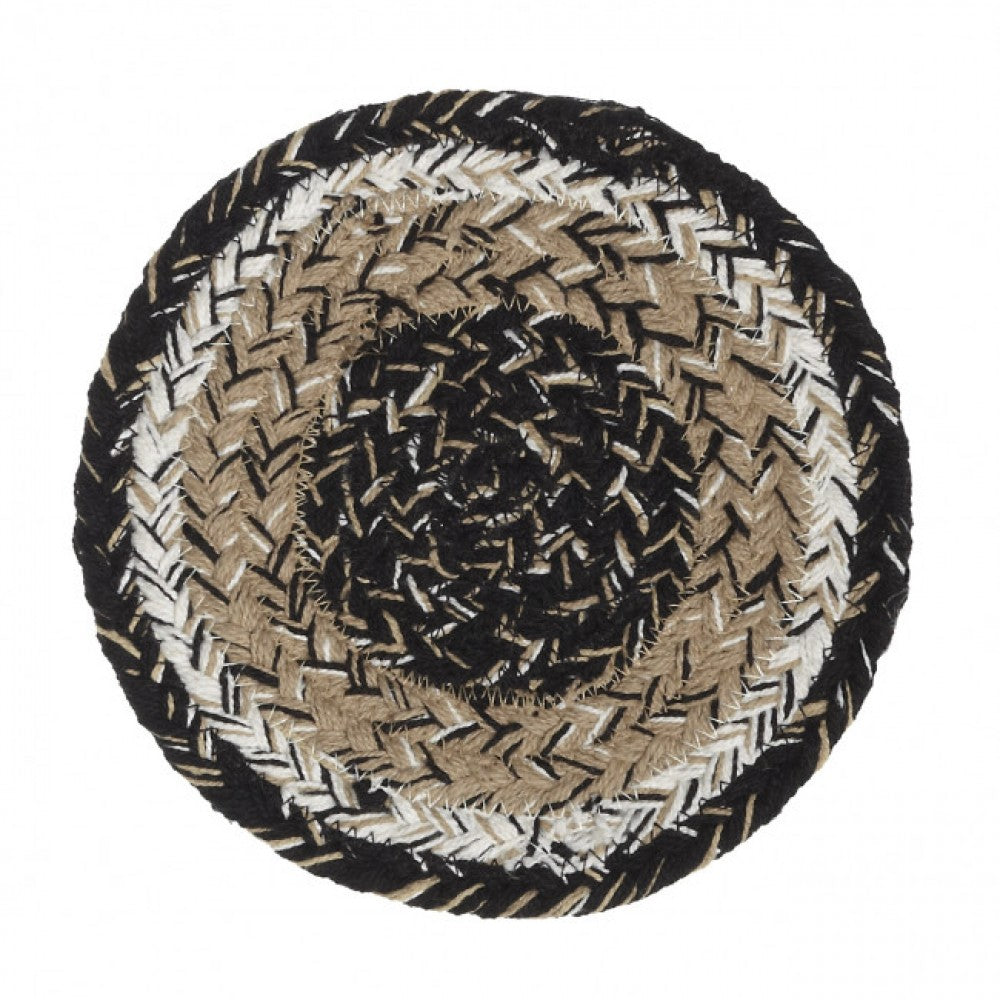 Black Haze Check Pattern Braided Trivet