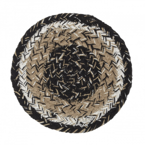 Black Haze Check Pattern Braided Trivet