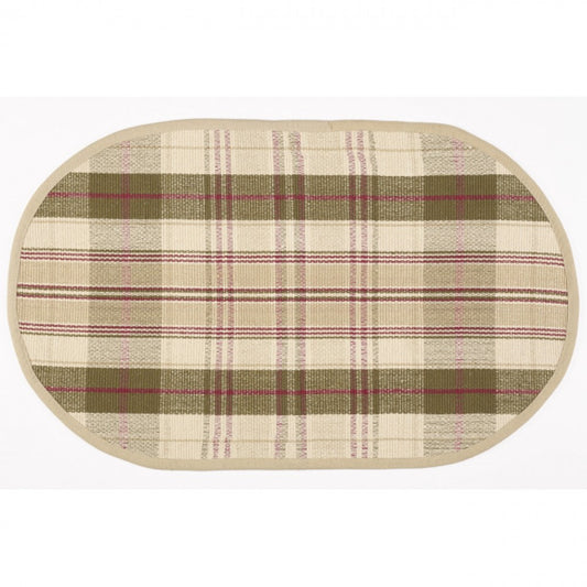 Rosemary Check Pattern Oval Rug