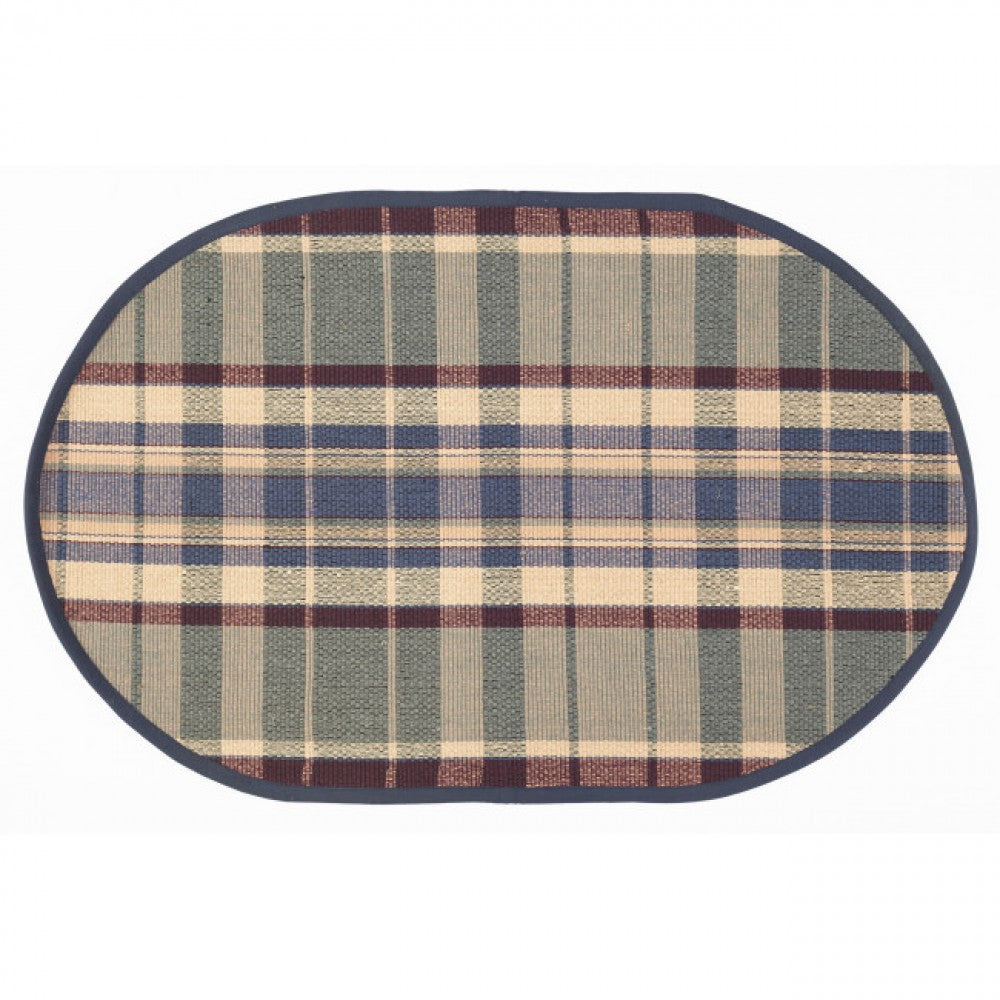Army Oval Check Pattern Rug