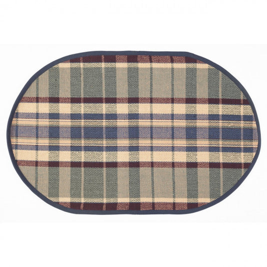 Army Oval Check Pattern Rug