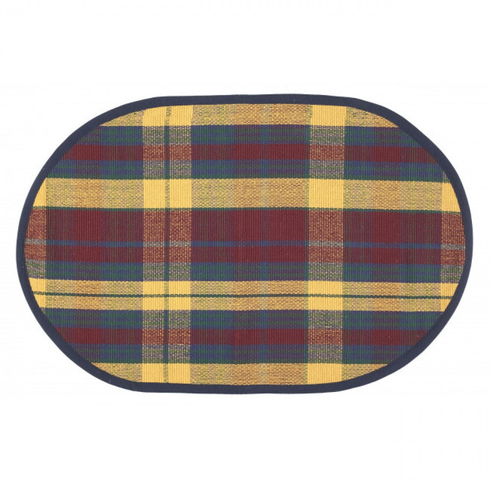 Sunset Check Pattern Oval Rug