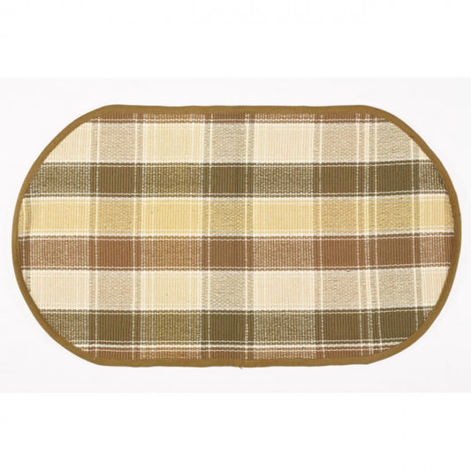 Tulip Check Pattern Oval Rug