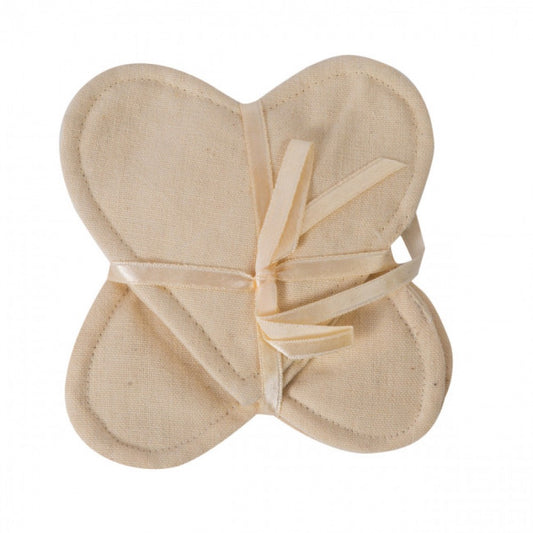 Set Of 4 Beige Heart Shaped Coasters