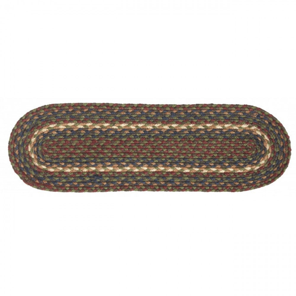 Dark Brown With Beige Braided Stair Tread