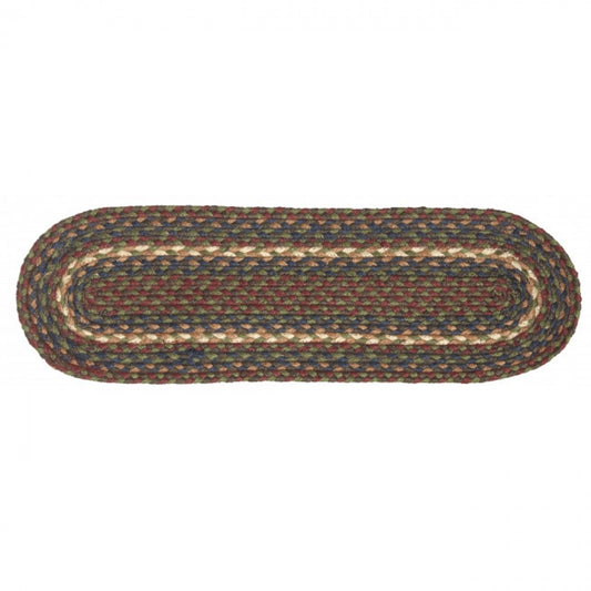 Dark Brown With Beige Braided Stair Tread