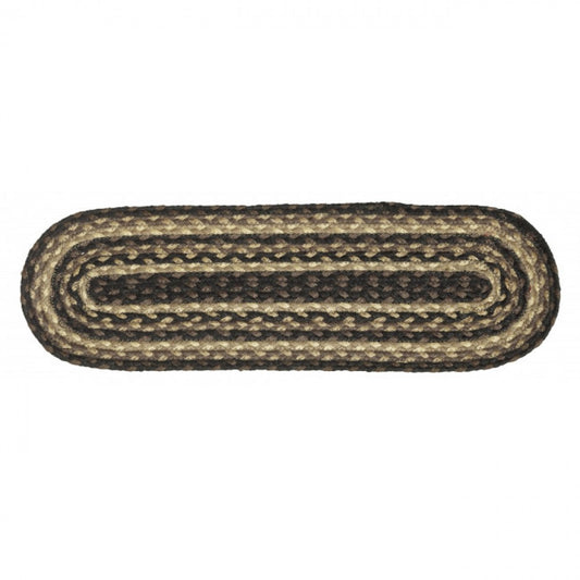 Black & Beige Braided Stair Tread