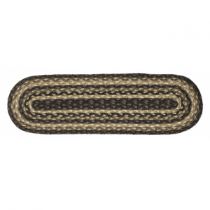 Black & Beige Braided Stair Tread