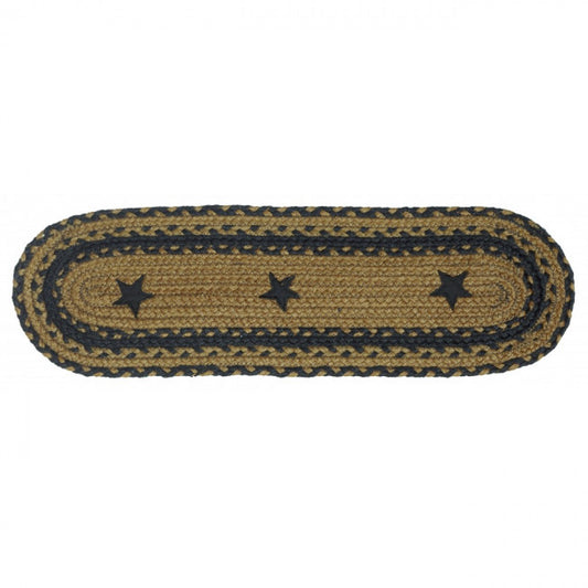 Braided With Black Stars Stair Tread