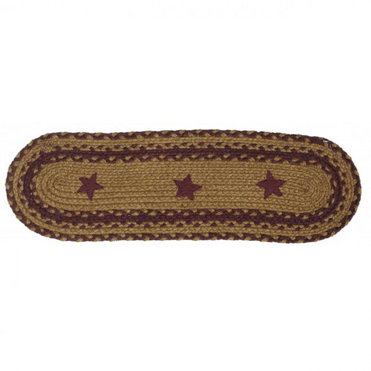Braided With Burgundy Stars Stair Tread