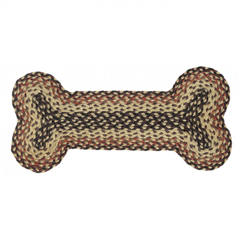 Brown And Black Dog Bone Shaped Mat