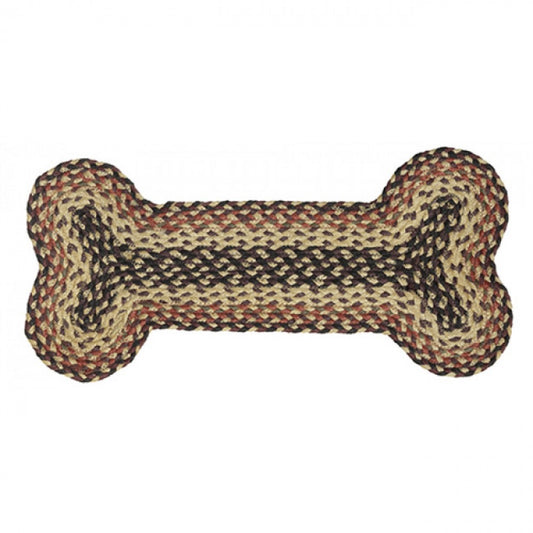 Brown And Black Dog Bone Shaped Mat