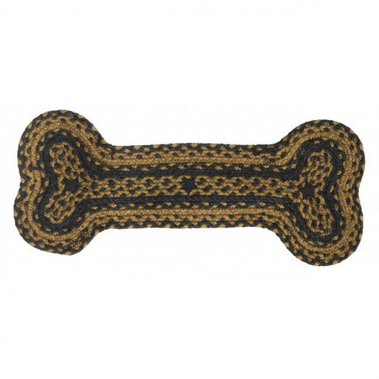 Braided With Black Stars Dog Bone Shaped Mat