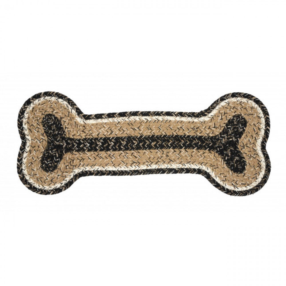 Braided Dog Bone Mat Black Haze Check Pattern Mat