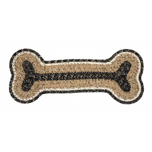 Braided Dog Bone Mat Black Haze Check Pattern Mat