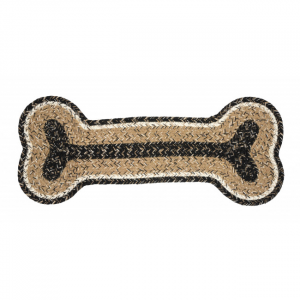 Braided Dog Bone Mat Black Haze Check Pattern Mat