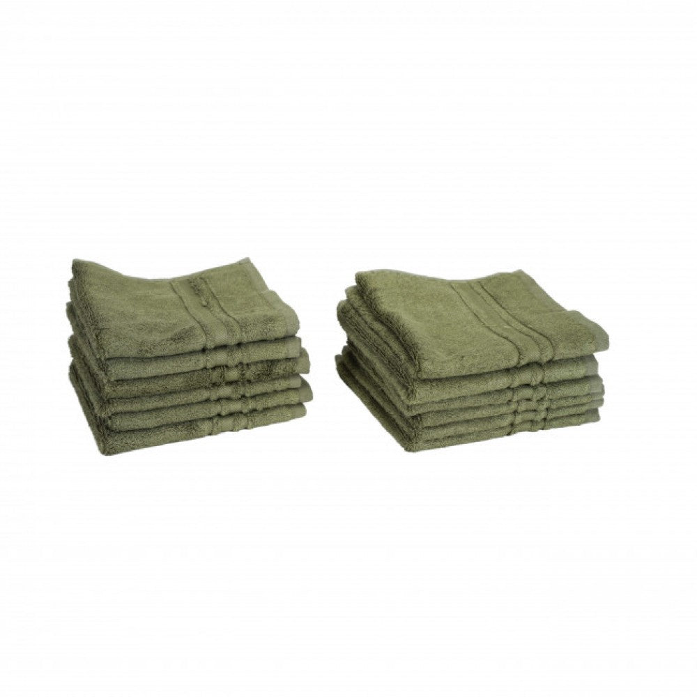 Bambo And Cotton Blend Olive Green Face Cloth