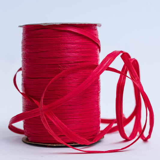 100Yds Wraphia Matte Red Ribbon