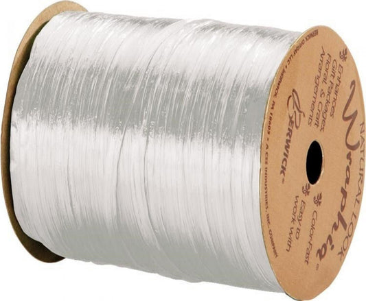 100Yds Wraphia Pearlized White Ribbon