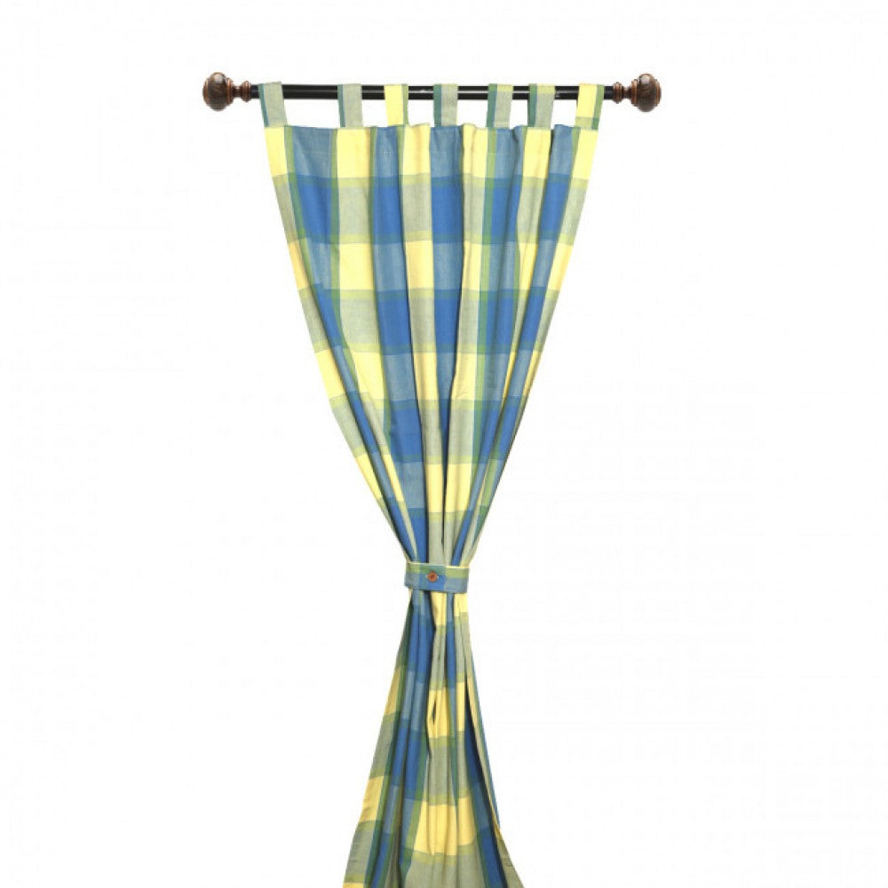 Provence Check Pattern Tab Panel Curtain