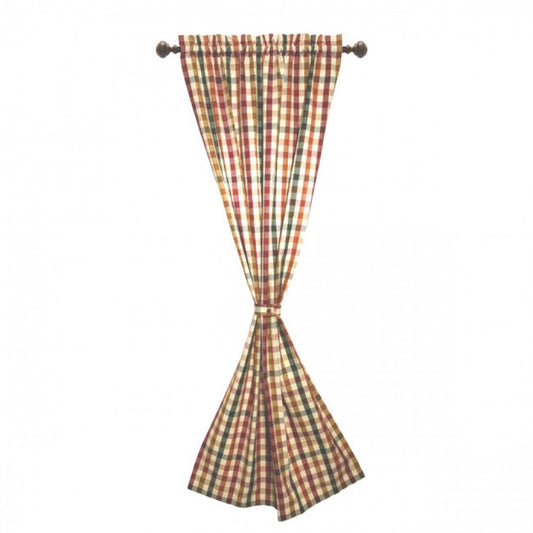 Cambridge Check Pattern Rod Pocket Curtain