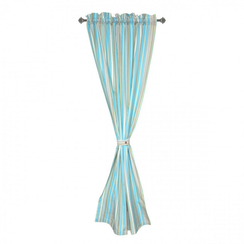 Seaside Stripes Pattern Rod Pocket Curtain