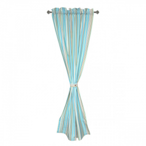 Seaside Stripes Pattern Rod Pocket Curtain