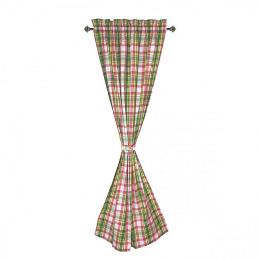 Summer Blush Check Pattern Rod Pocket Curtain