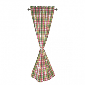 Summer Blush Check Pattern Rod Pocket Curtain