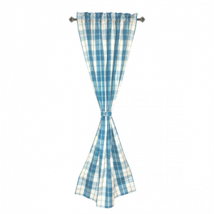 Meridian Check Pattern Rod Pocket Curtain