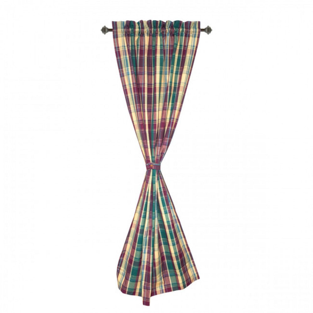 Kargil Check Pattern Rod Pocket Curtain