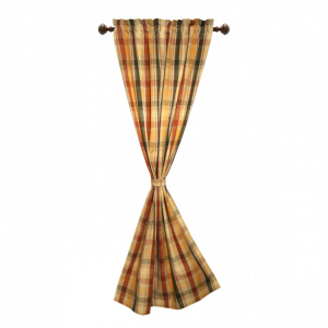 Cyprus Check Pattern Rod Pocket Curtain