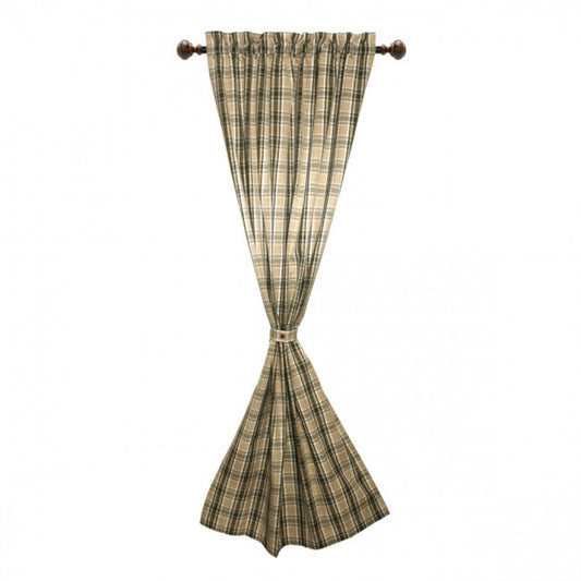 Tulsi Check Pattern Rod Pocket Curtain