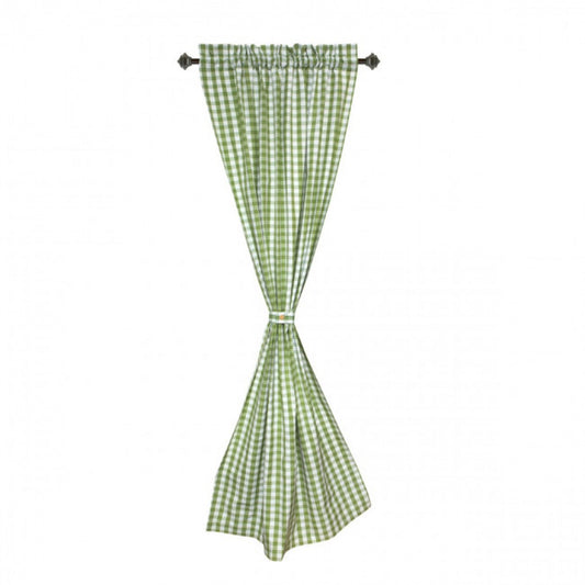 Toro Green Check Pattern Rod Pocket Curtain