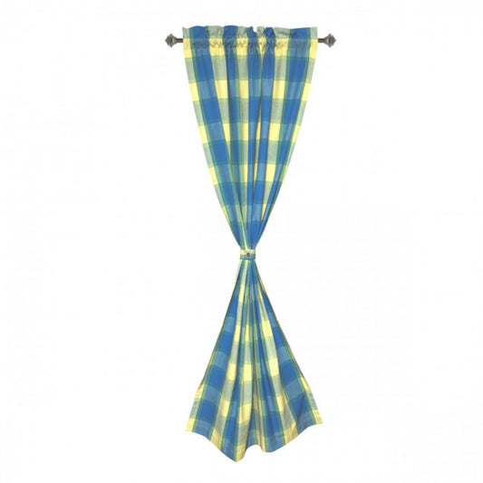 Provence Check Pattern Rod Pocket Curtain