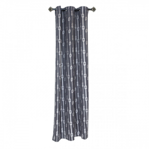 Black & White Rope Design With 6 Grommets Curtain