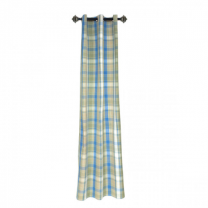 Montari Check Pattern With 6 Grommets Curtain