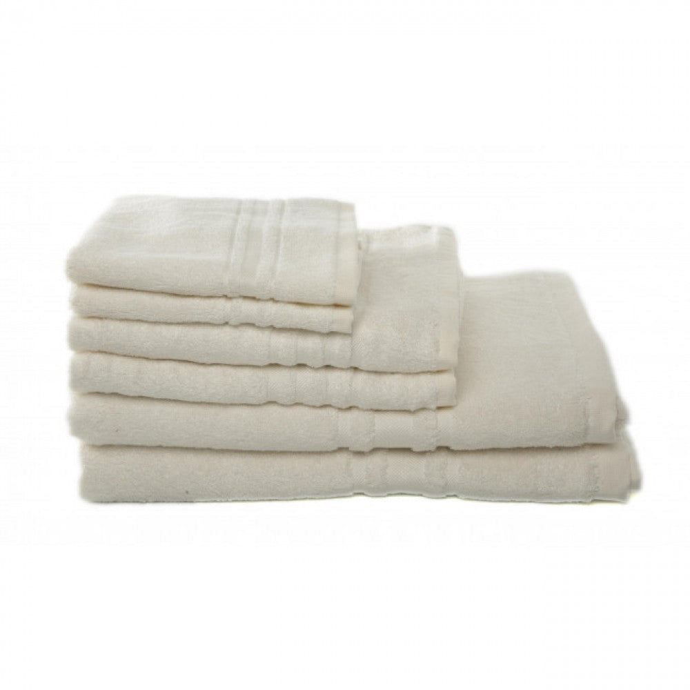 Set Of 6 Bamboo And Cotton Blend Burgundy Towels