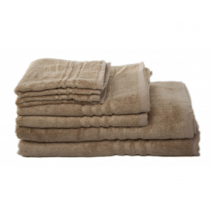 Set Of 6 Bamboo And Cotton Blend Burgundy Towels