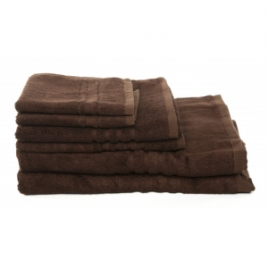 Set Of 6 Bamboo And Cotton Blend Burgundy Towels