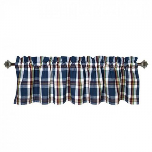 Lakewood Check Pattern Rod Window Topper