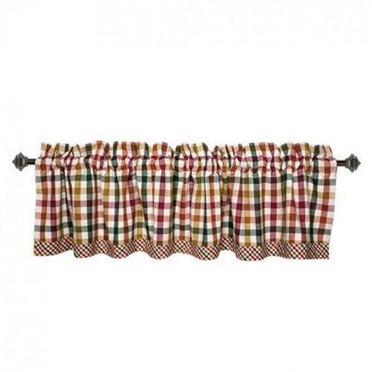 Cambridge Check Pattern Rod Window Topper