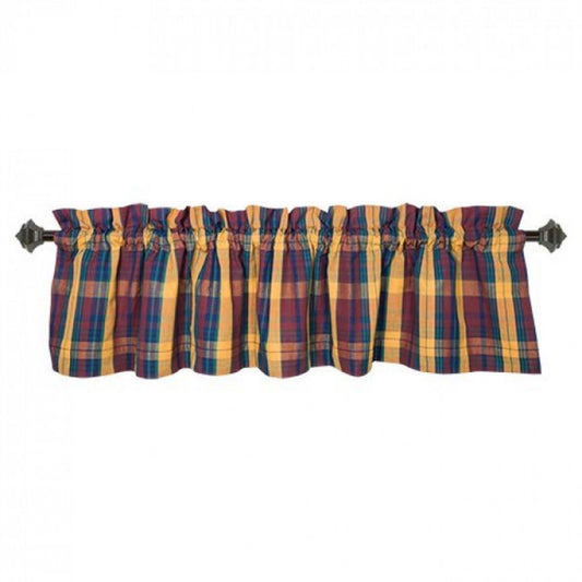 Sunset Check Pattern Rod Window Topper